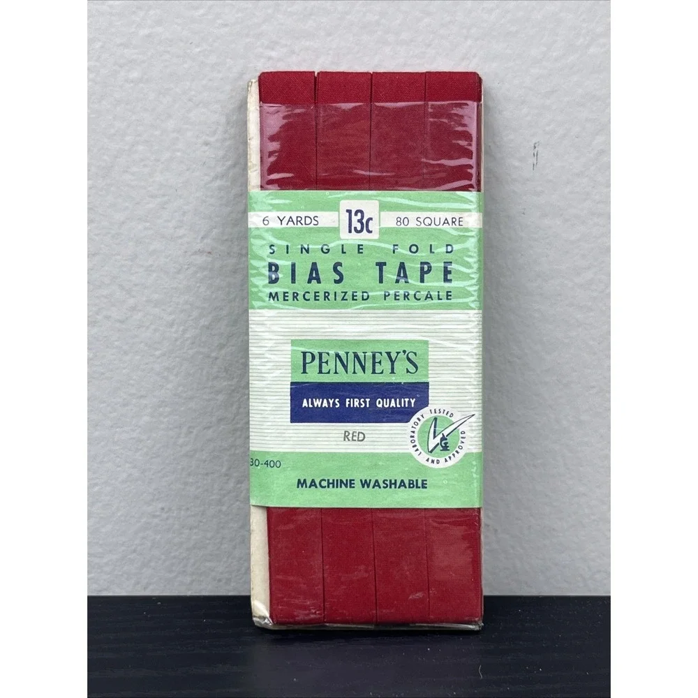 Vintage Penney's Red Single Fold Bias Tape 80 Square 6 Yards